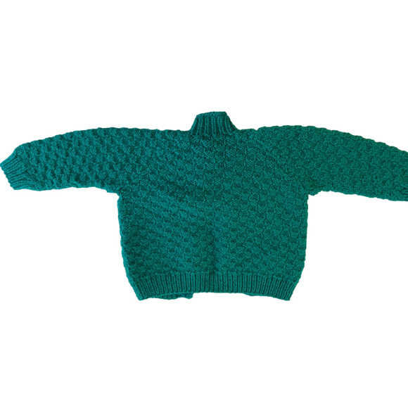 Baby Hand knit Cardigan 12 Months Greenm - Picture 3 of 8